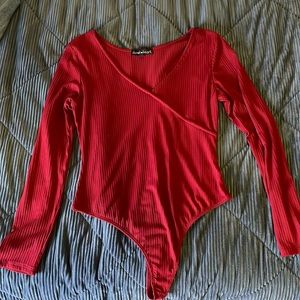 Red Long sleeve body suit